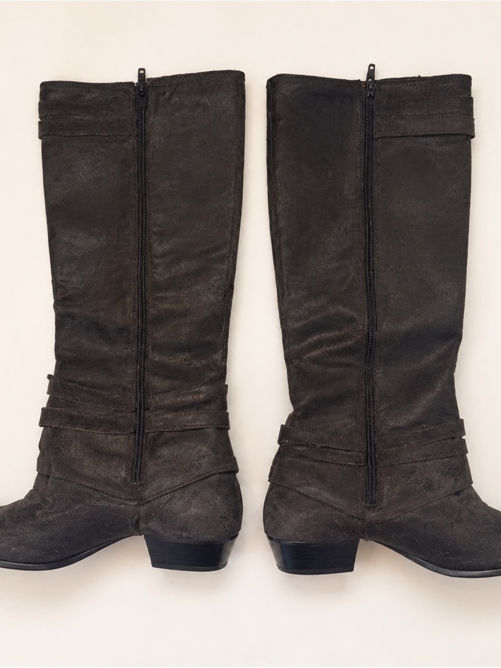 Fergie Latitude Distressed Leather Knee High Boots Brown Size 8M - Picture 9 of 13